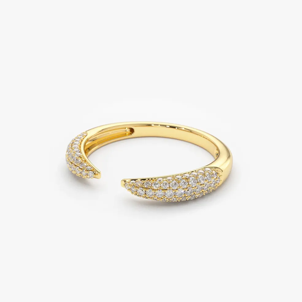 14k Diamond Claw Ring