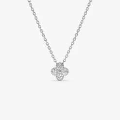14k Diamond Clover Beaded Necklace
