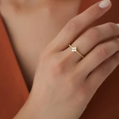 14k Diamond Clover Ring