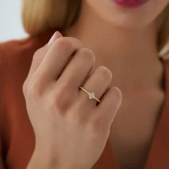 14k Diamond Clover Ring