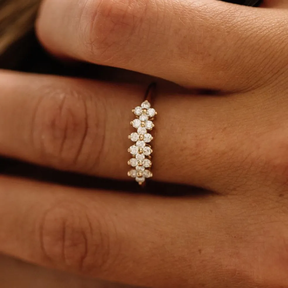 14k Diamond Cluster Anniversary Ring