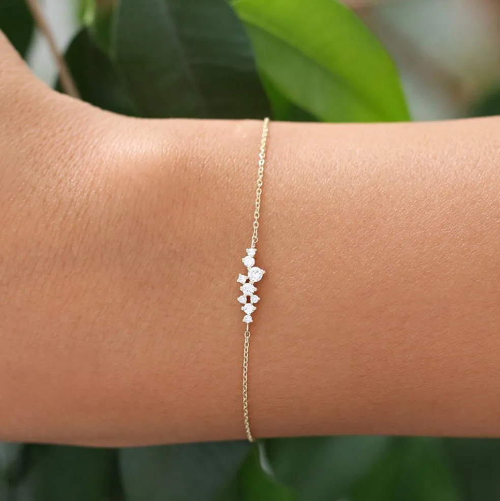 14k Diamond Cluster Bracelet