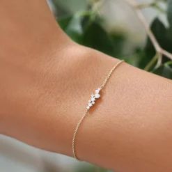 14k Diamond Cluster Bracelet