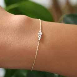 14k Diamond Cluster Bracelet