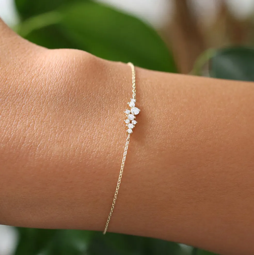 14k Diamond Cluster Bracelet