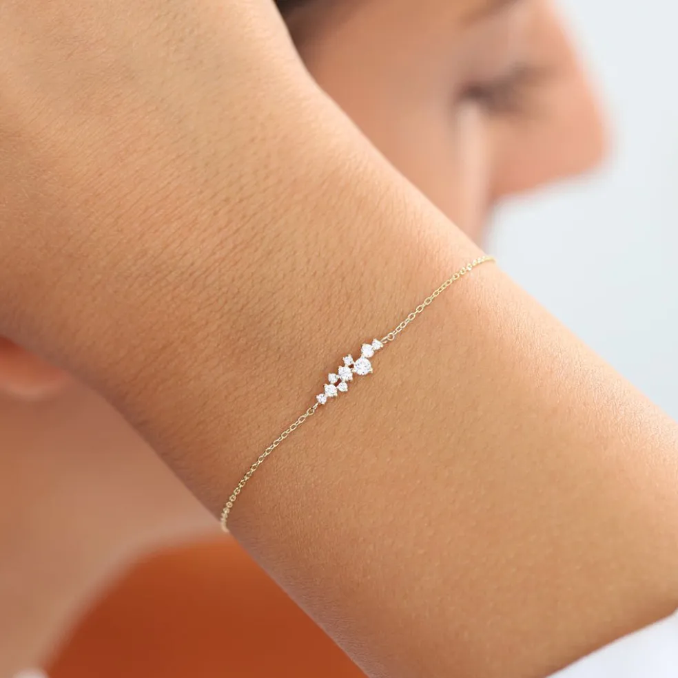 14k Diamond Cluster Bracelet