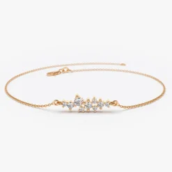 14k Diamond Cluster Bracelet