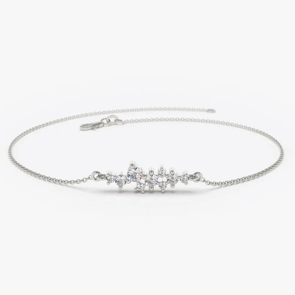 14k Diamond Cluster Bracelet