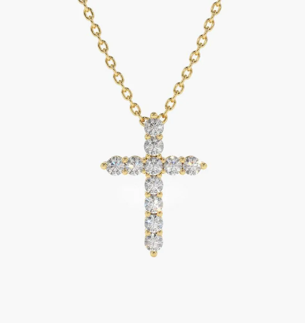 14k Diamond Cross Necklace
