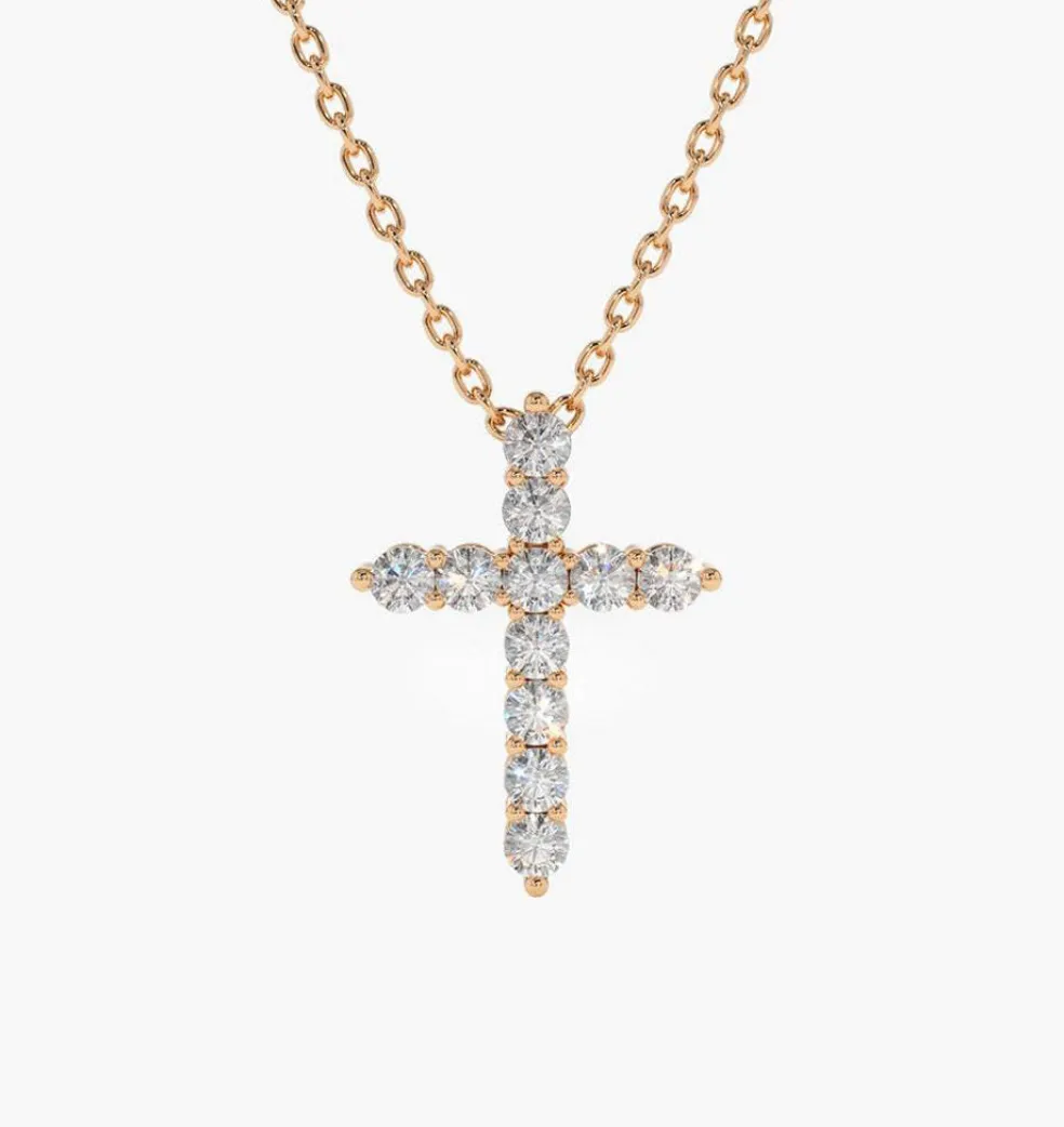 14k Diamond Cross Necklace