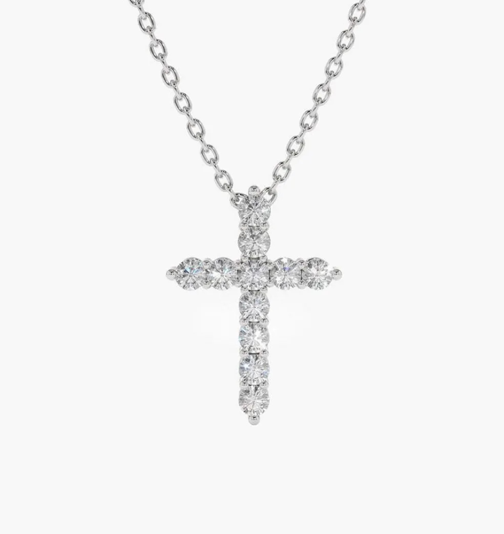 14k Diamond Cross Necklace