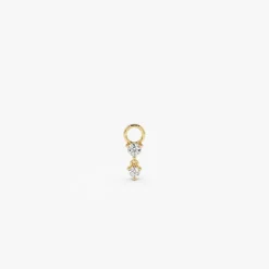 14k Diamond Dangle Hoop Charm