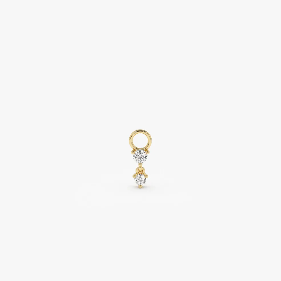 14k Diamond Dangle Hoop Charm