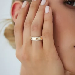 14k Diamond Diamond Edge Wedding Band
