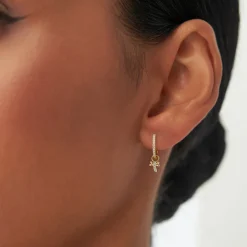 14k Diamond Dragon Fly Hoop Charm
