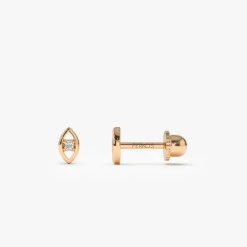 14k Diamond Evil Eye Helix Piercing