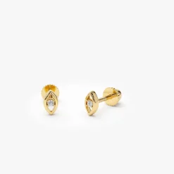 14k Diamond Evil Eye Helix Piercing