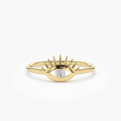 14k Diamond Evil Eye Ring