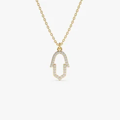 14k Diamond Hamsa Necklace