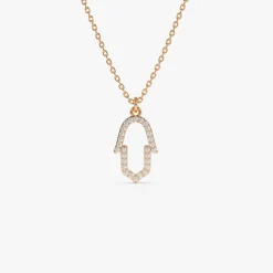 14k Diamond Hamsa Necklace