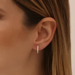 14k Diamond Huggies Earrings 16MM