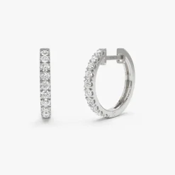 14k Diamond Huggies Earrings 16MM