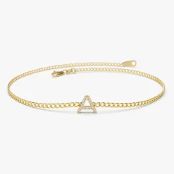 14k Diamond Initial Curb Bracelet