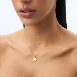 14k Diamond Moon and Crescent Pendant