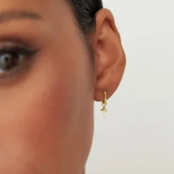 14K Diamond Northstar Hoop Charm