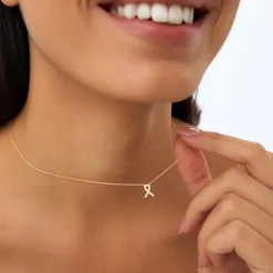 14k Diamond Ribbon Necklace