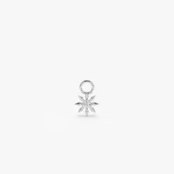 14k Diamond Spiked Star Hoop Charm