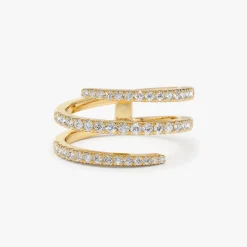 14k Diamond Spiral Ring