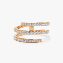 14k Diamond Spiral Ring