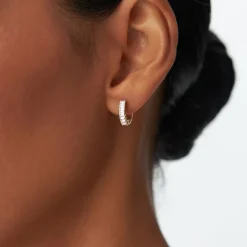 14k Distinctive Baguette Diamond Huggies