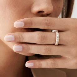 14k Dome Baguette Diamond Women's Anniversary Ring