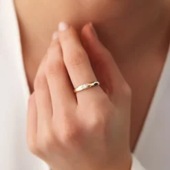 14k Dome Bezel Setting Marquise Diamond Solitaire Ring