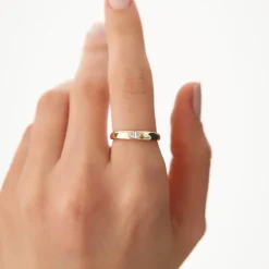 14k Dome Bezel Setting Marquise Diamond Solitaire Ring