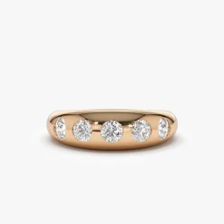 14k Dome Chunky Statement Diamond Ring
