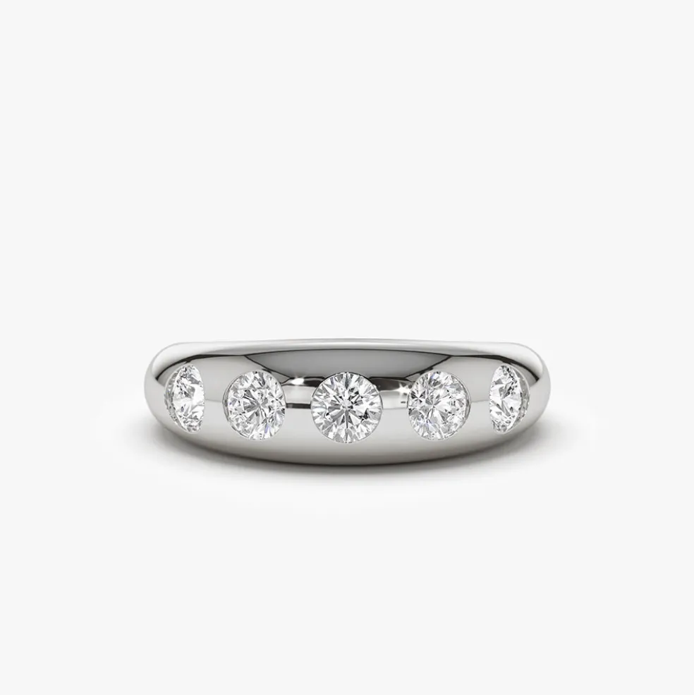 14k Dome Chunky Statement Diamond Ring