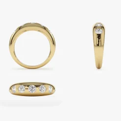14k Dome Chunky Statement Diamond Ring