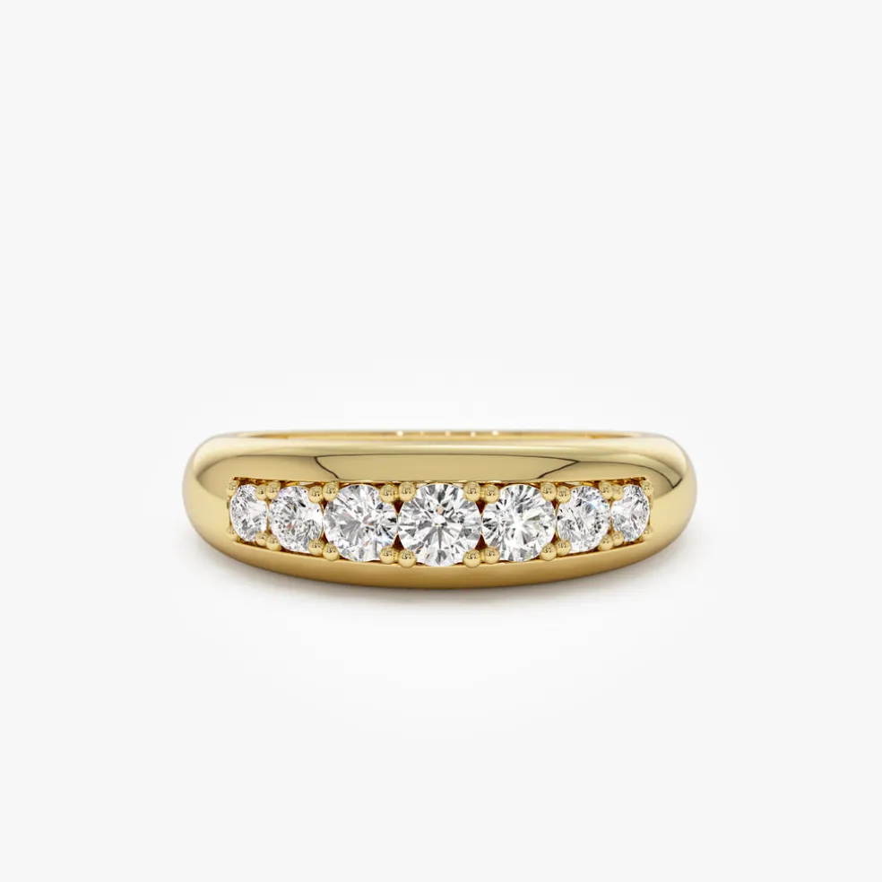 14k Dome Diamond Ring