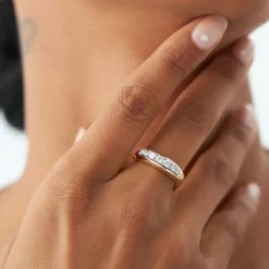 14k Dome Diamond Ring