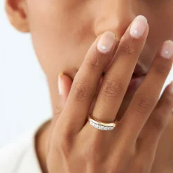 14k Dome Diamond Ring