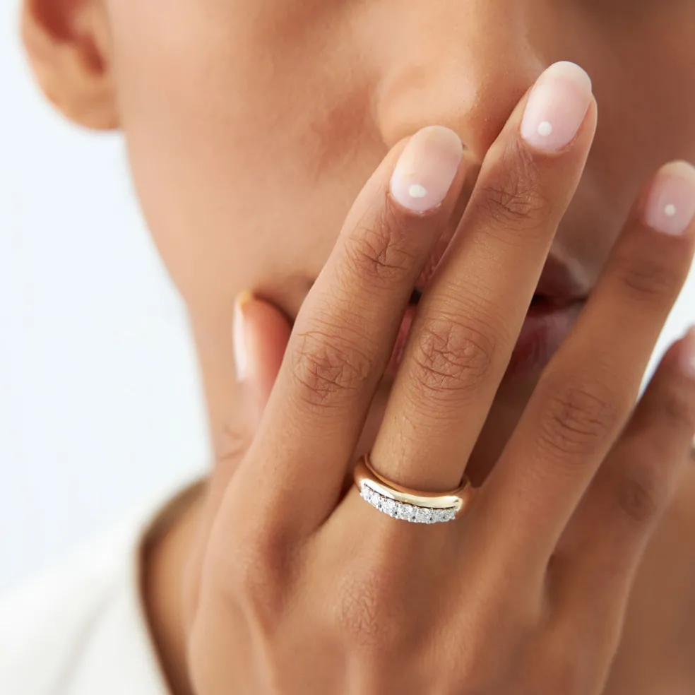 14k Dome Diamond Ring