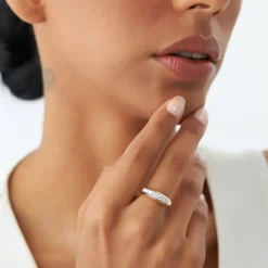 14k Dome Diamond Ring