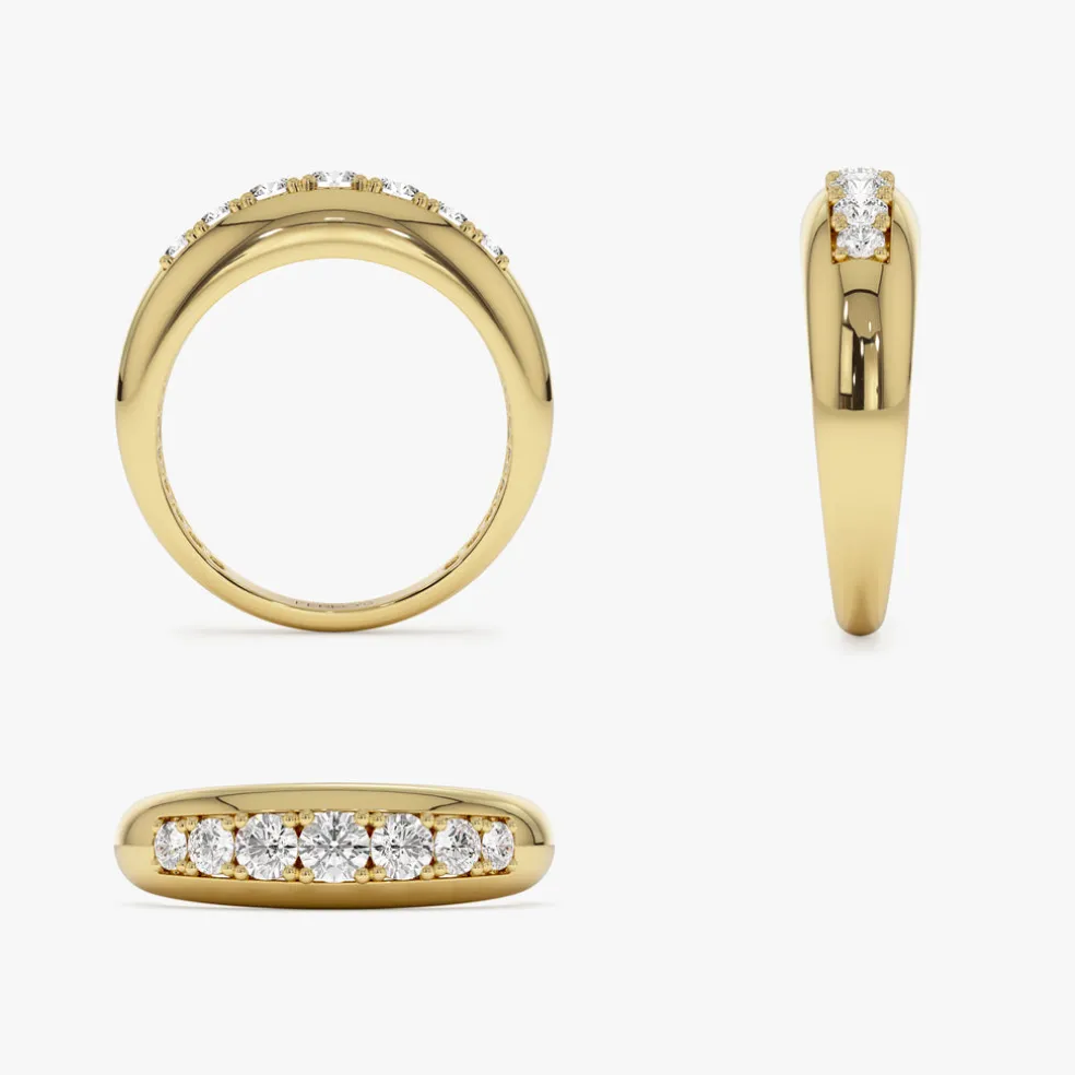 14k Dome Diamond Ring