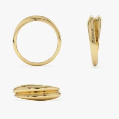 14k Dome Dual Band Stackable Statement Ring