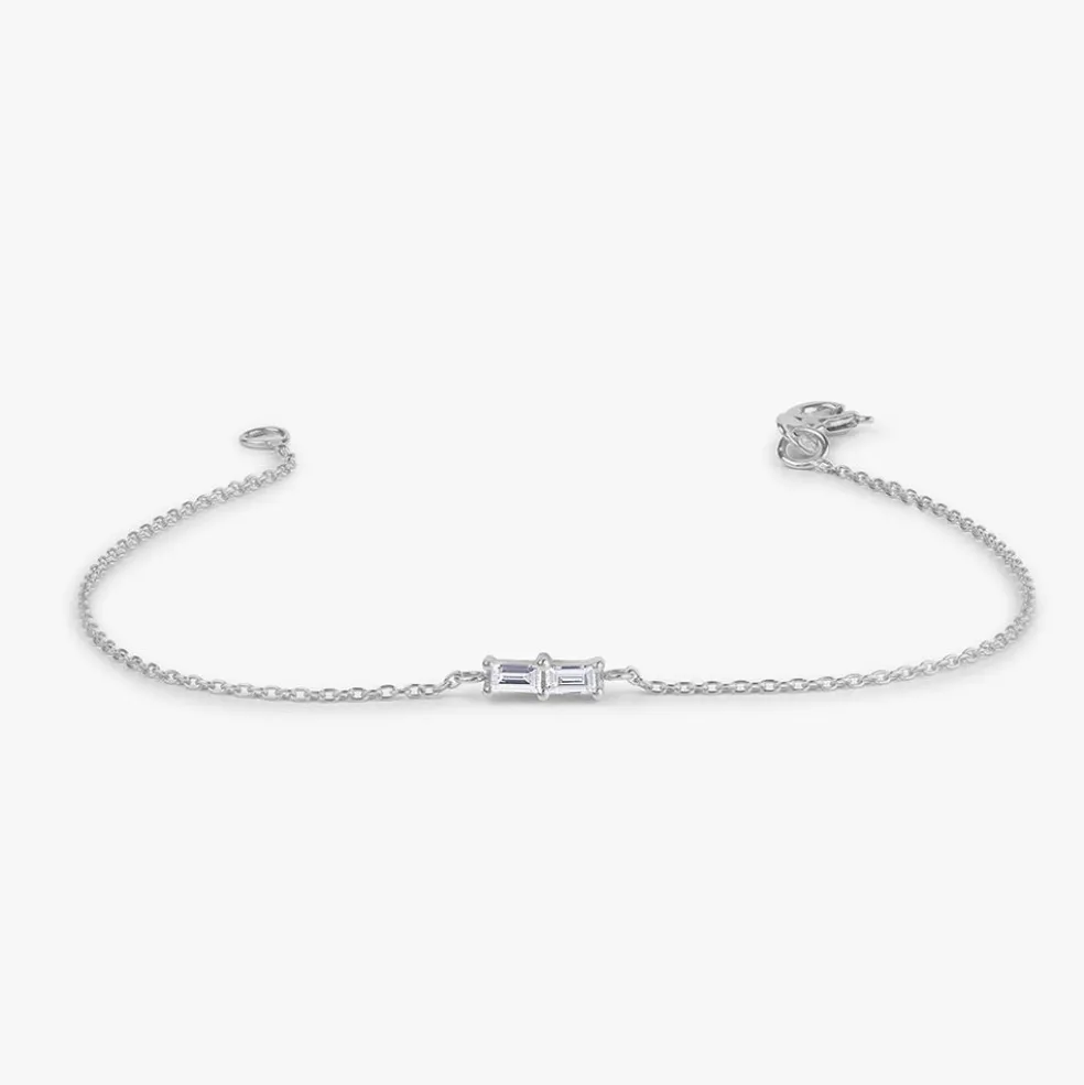 14k Double Baguette Diamond Bracelet