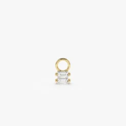 14k Double Baguette Hoop Charm