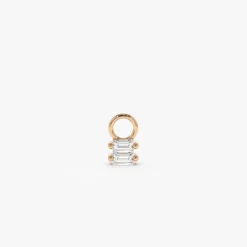 14k Double Baguette Hoop Charm